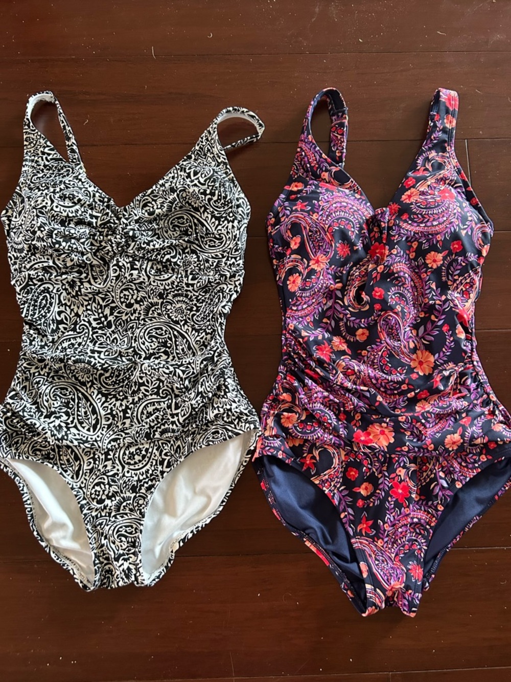 2 Lands’ End One-Piece Bathing Suits, Like New
